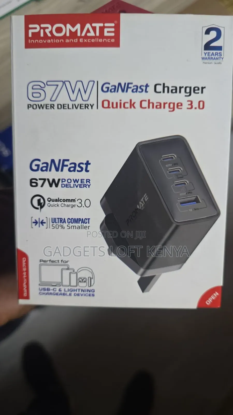 Promate 67W PD GANPORT4-67PD Power Delivery Charger