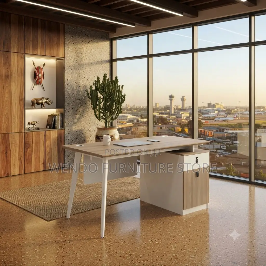 Office Desk; 1.2 Meters Executive Home Office Desk With Lock Cabinet