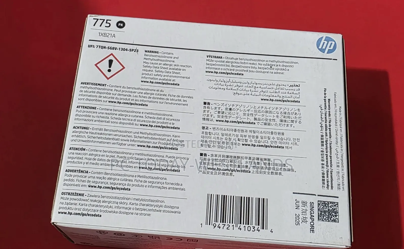 Genuine HP 775 Black Color Ink Cartridges Designjet Z6 Pro 500ml