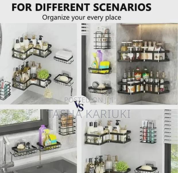 Metallic Bathroom Corner Shelf 5pcs