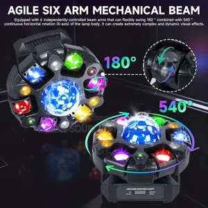 Magic Beam 6-Arm LED Moving Head Stage Light for DJ Events