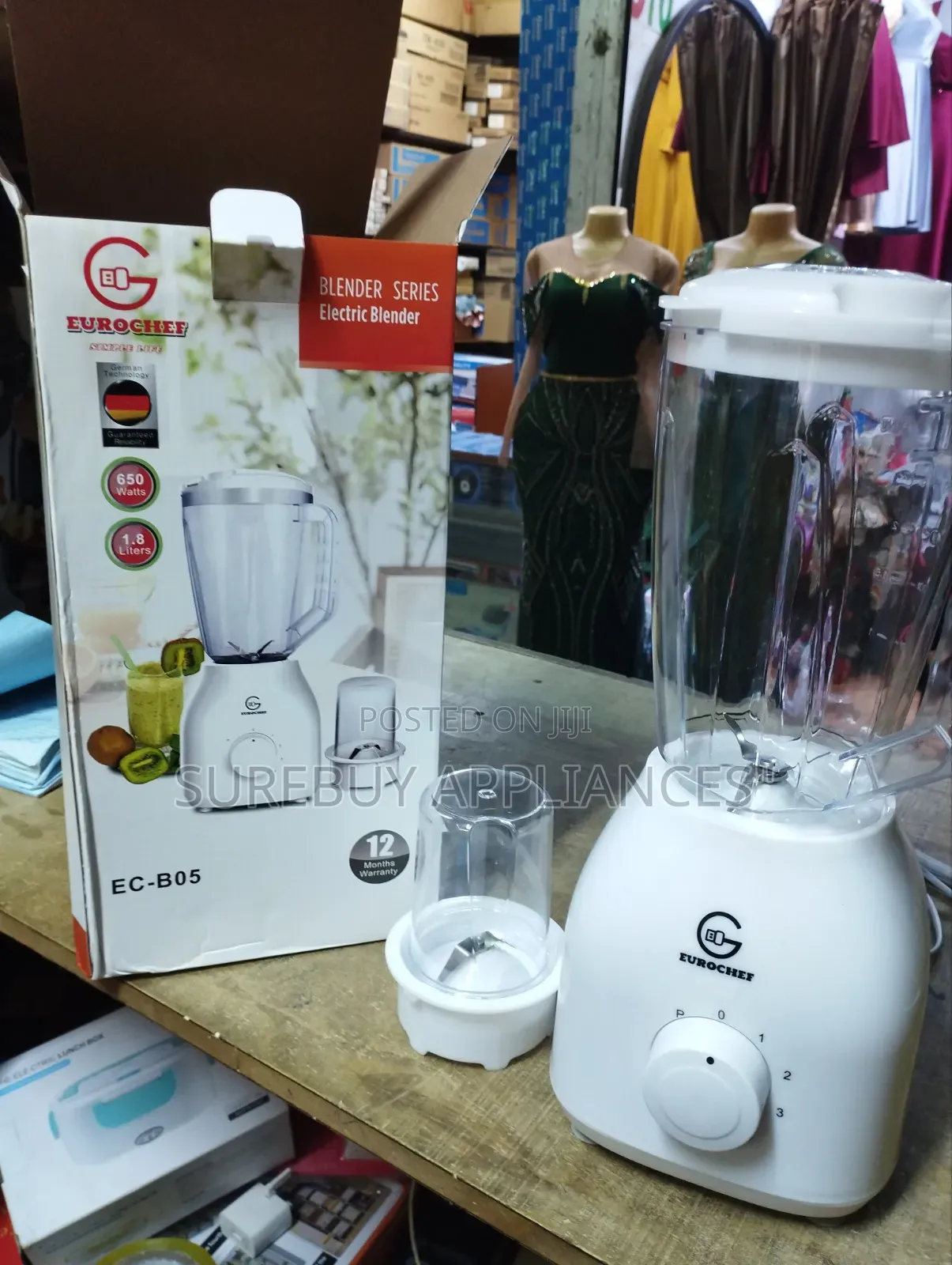 Eurochef 2-in-1 1.8L Blender Grinding