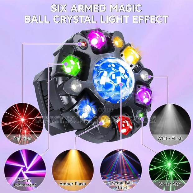 Professional 6-Arm RGBW Magic Beam Party Stage Lighting - thumbnail 2