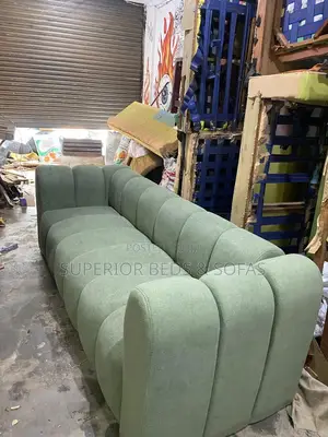 Sage Green Ribbed 3-Seater Sofa: Offer! Offer!