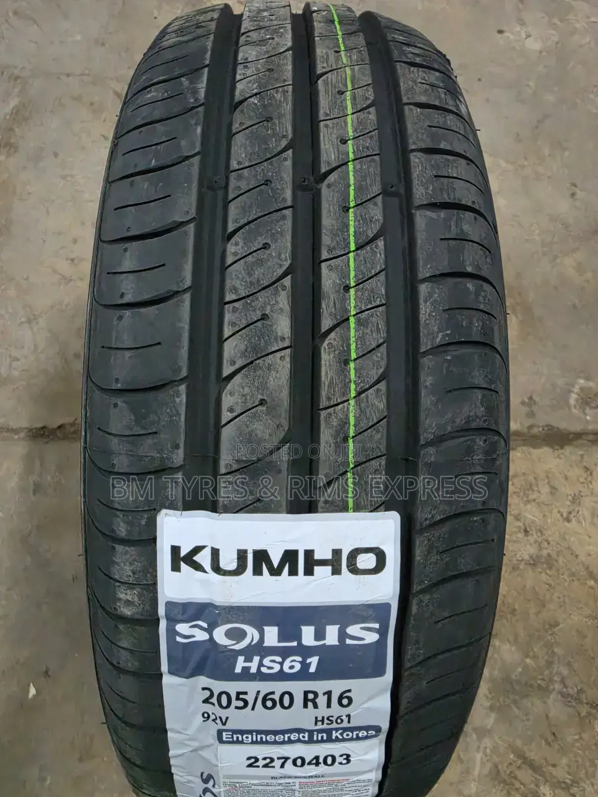 205 /60 R16 Khumo Tires (Solus) Korea.