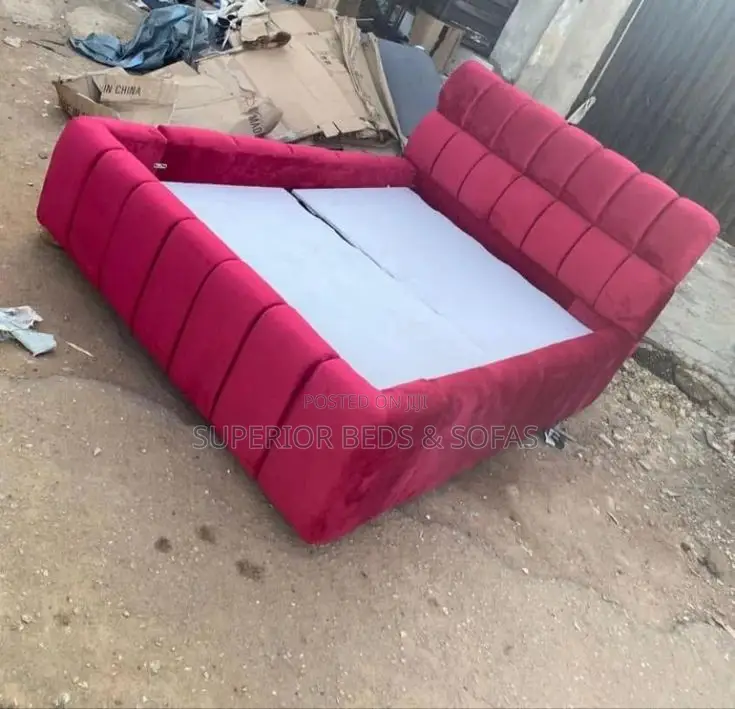 5x6 Red Ribbed Bubble Bed: Free Delivery