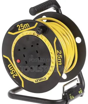 Cable Reel 25mtrs 1.25mm2 4-Sockets (Plastic Body) Sxecgt2phse Stanley
