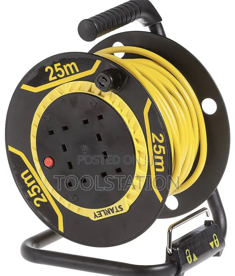 Cable Reel 25mtrs 1.25mm2 4-Sockets (Plastic Body) Sxecgt2phse Stanley