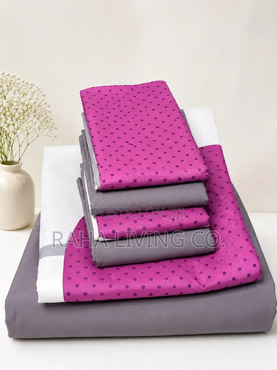 7×8 Soft Cotton Fitted Bedsheet Set | 6pc Bedding Se