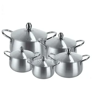 Signature Aluminum Pots With Lids 5pcs (16/18/20/22/24cm)