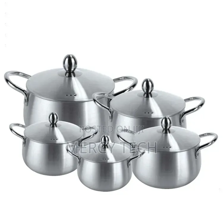 Signature Aluminum Pots With Lids 5pcs (16/18/20/22/24cm)