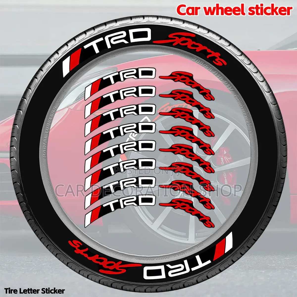 TRD Customized Permaorubber Stickers With Racing Stripes Cents Design