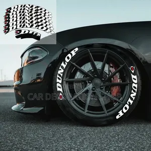 Dunlop 3D Raised Rubber Tire Letters Stickers