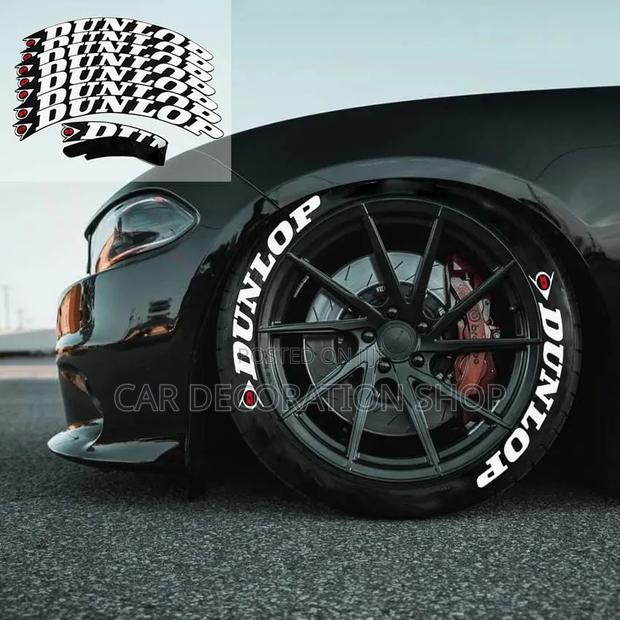 Dunlop 3D Raised Rubber Tire Letters Stickers