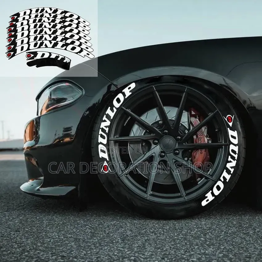 Dunlop 3D Raised Rubber Tire Letters Stickers