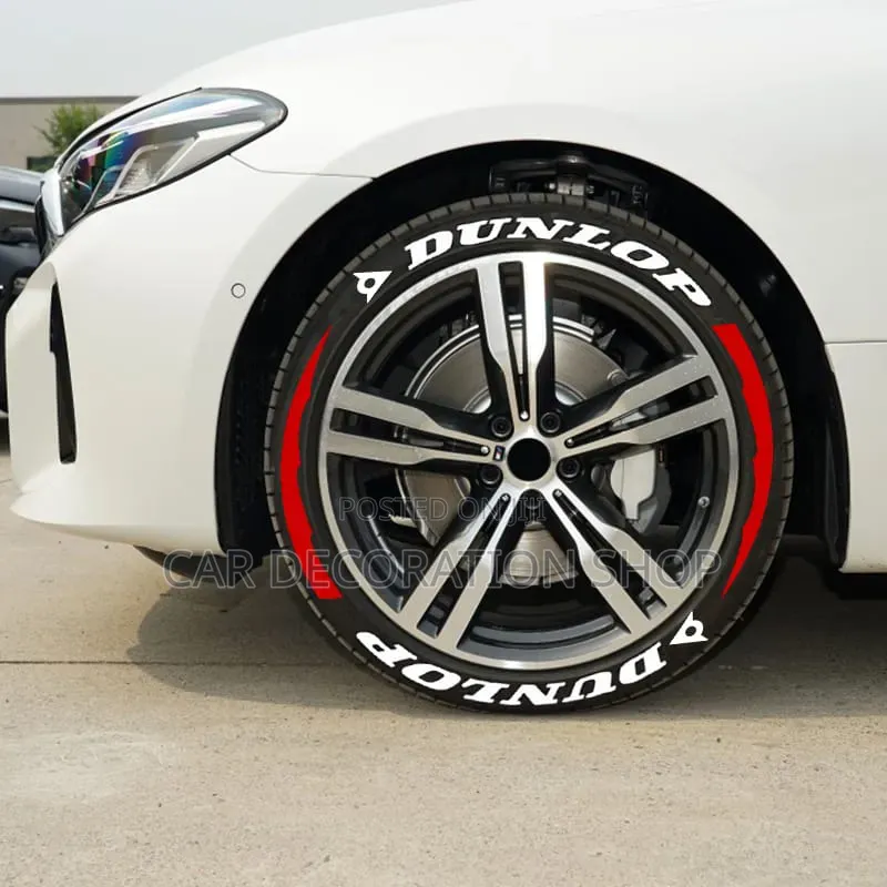 Dunlop 3D Raised Rubber Tire Letters Stickers