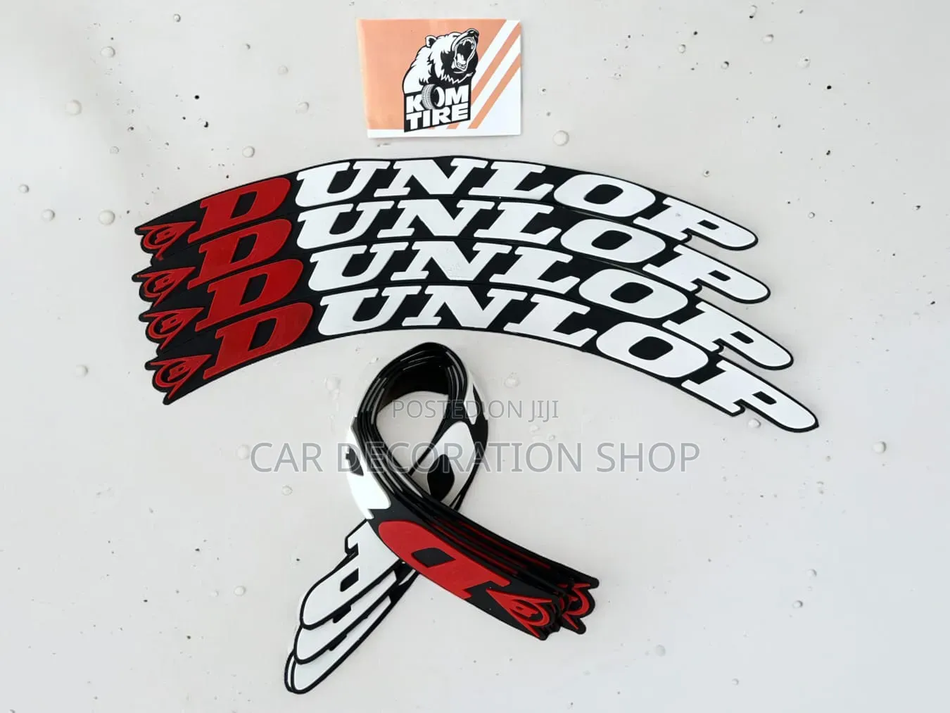 Dunlop Water Resistant Outdoor Rubber Adhesive Tire Stickers