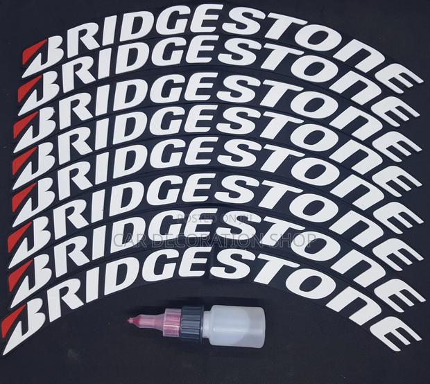 Bridgestone 3D Permanent Rubber Tire Stickers Set