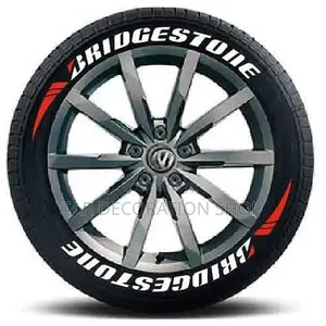 Bridgestone 3D Permanent Rubber Tire Stickers Set