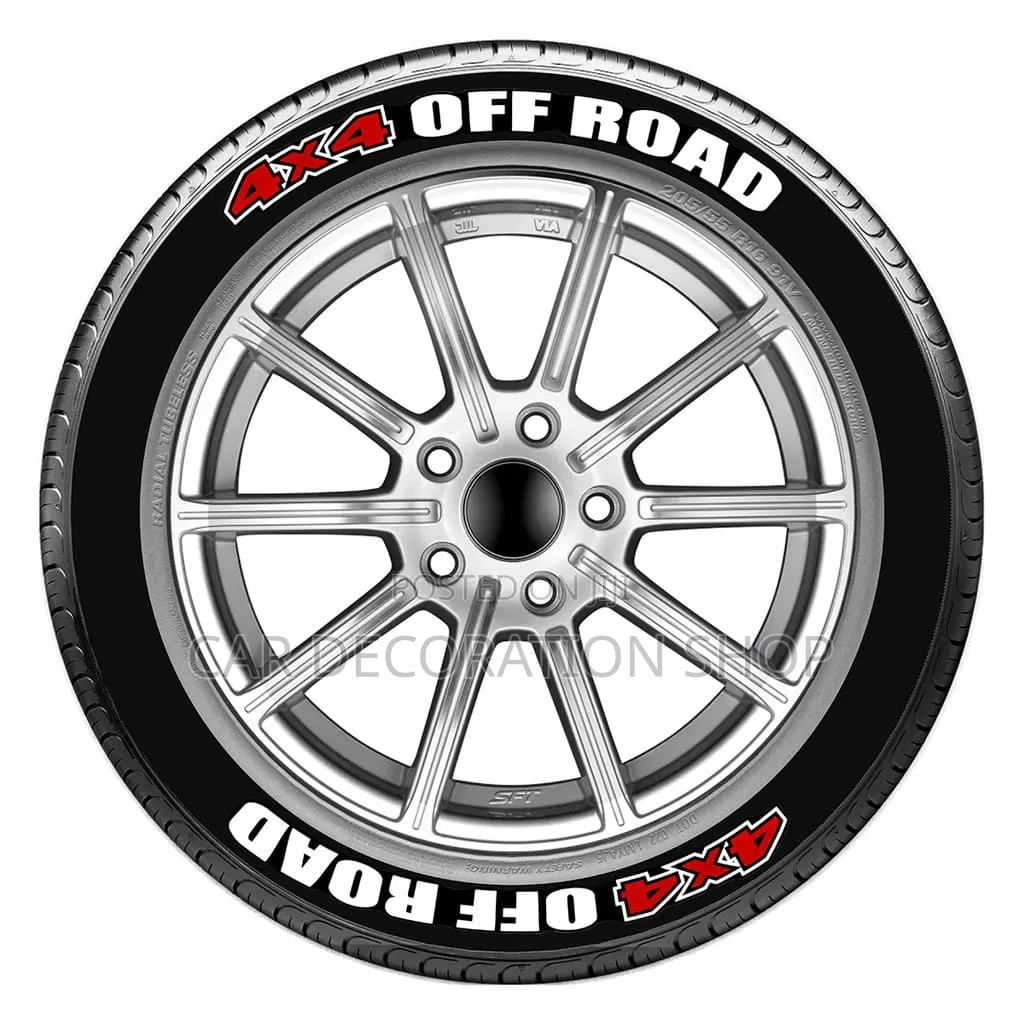 Off-Road Universal Curvature Fitting Tire Letter Stickers