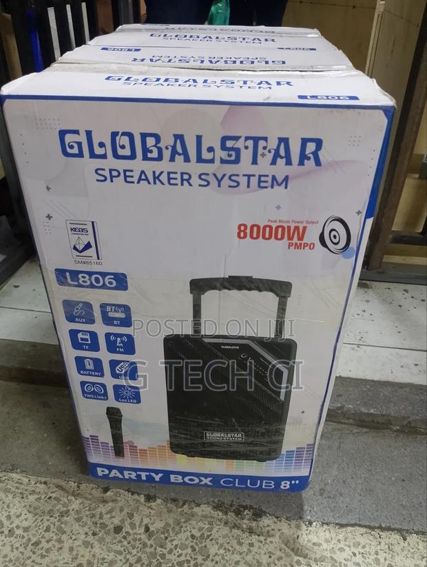 Globalstar L806 8-Inch Portable Bluetooth Trolley Speaker.