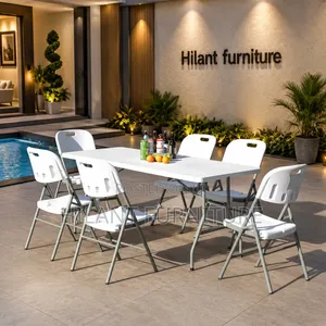 White Foldable Heavy-Duty Outdoor Set