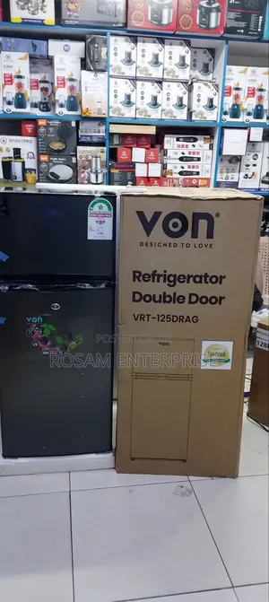 Von 125L Double Door Refrigerator