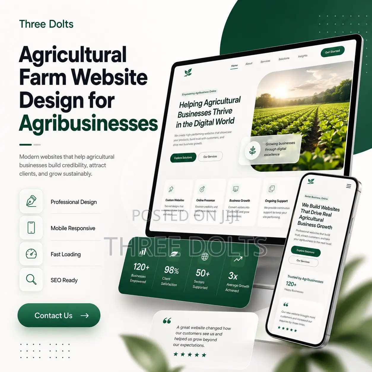 Agricultural Farm Website Design for Agribusinesses