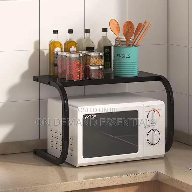 1 Tier Metallic Microwave Organizer Shelf / Stand