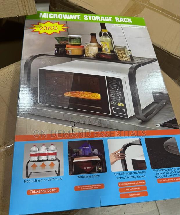 1 Tier Metallic Microwave Organizer Shelf / Stand - thumbnail 5