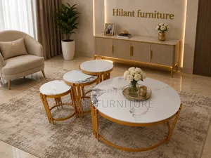 4 in 1 Round Marble Nesting Coffee Table