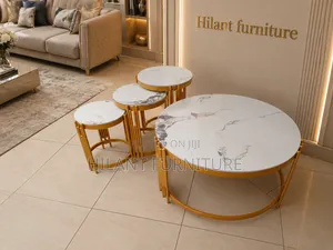 4 in 1 Round Marble Nesting Coffee Table
