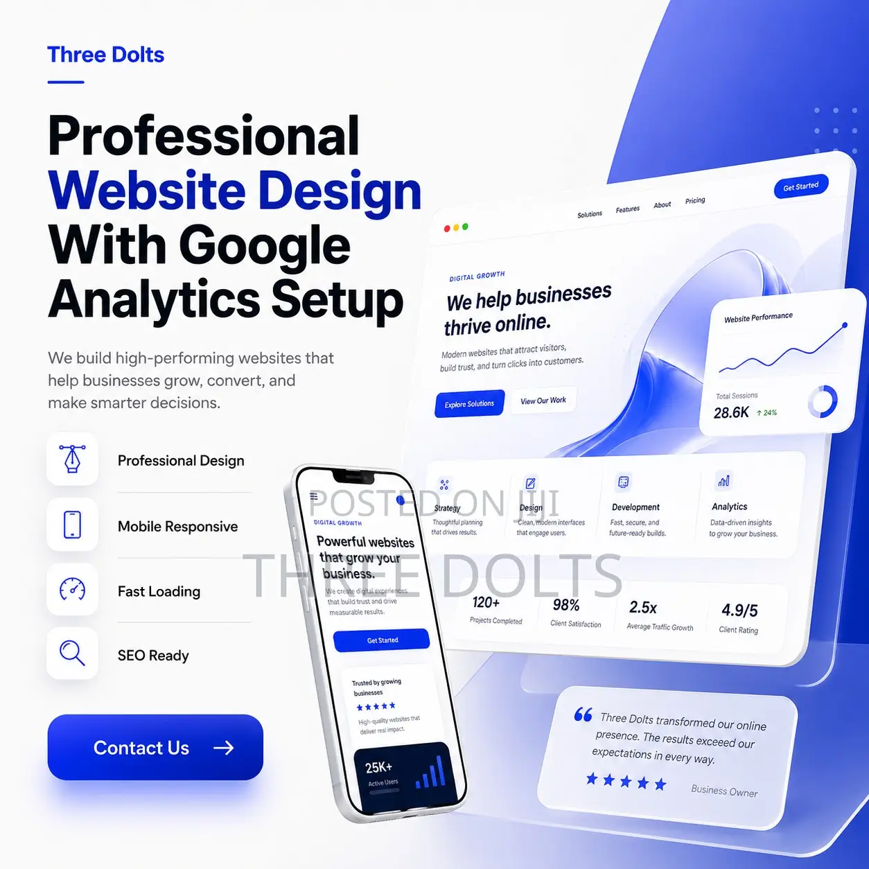 Professional Website Design With Google Analytics Setup