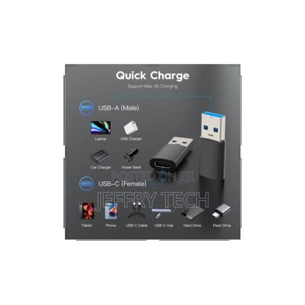 USB 3.0 to USB-C 3.0 Type C OTG Converter, Black