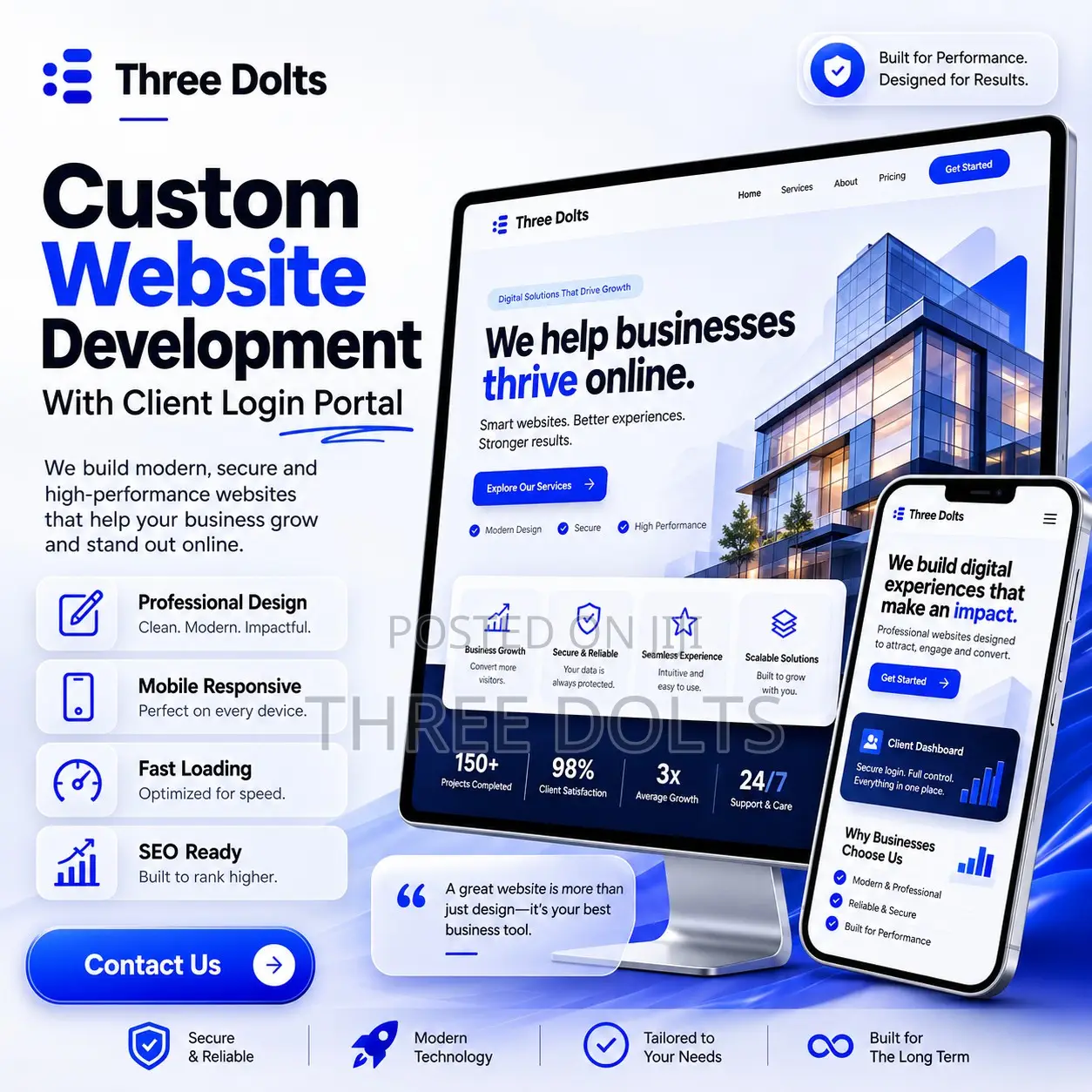 Custom Website Development With Client Login Portal