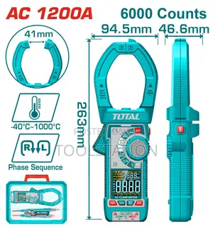 Digital AC Clamp Meter 1200a 6000 Counts Va Color Screen TMT