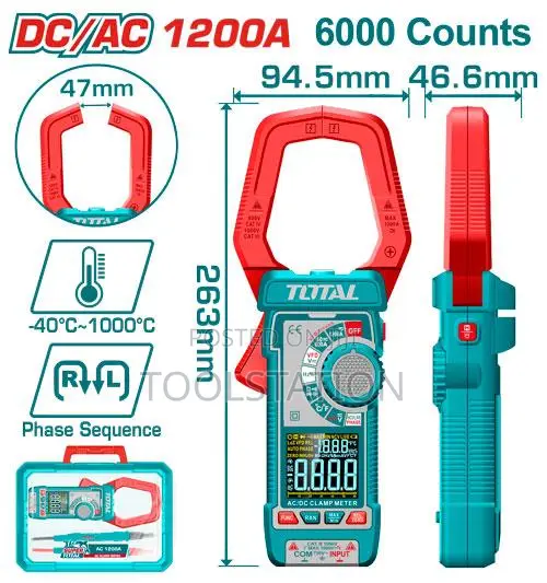 DC/AC Clamp Meter VA Colour Display Screen 1200a TMT