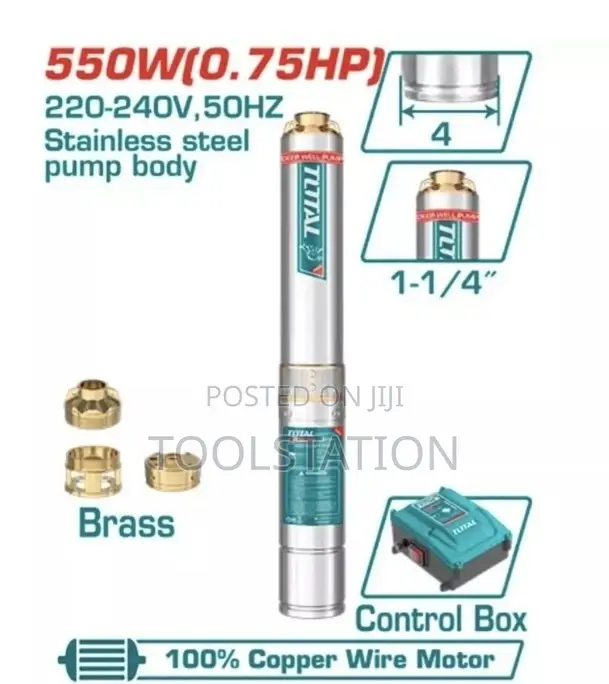 TWP55506 4" Deep Well pumpPower:550W(0.75hp) Max.head:80m