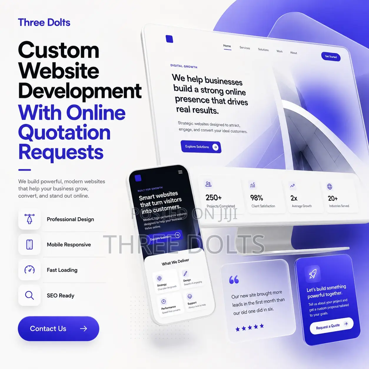 Custom Website Development With Online Quotation Requests