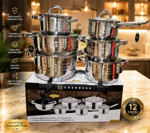 Edenberg 12-Piece Stainless Steel Cookware Set(bmk