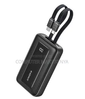 Anker Power Bank (, 30W, Built-in USB-C and Lightning Cable)