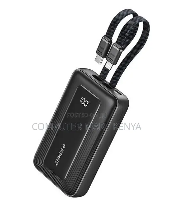 Anker Power Bank (, 30W, Built-in USB-C and Lightning Cable)