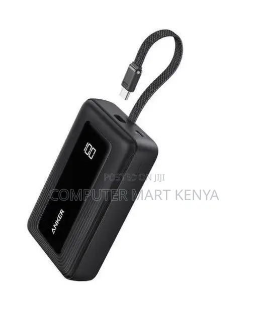 Anker Power Bank (, 30W, Built-in USB-C and Lightning Cable)