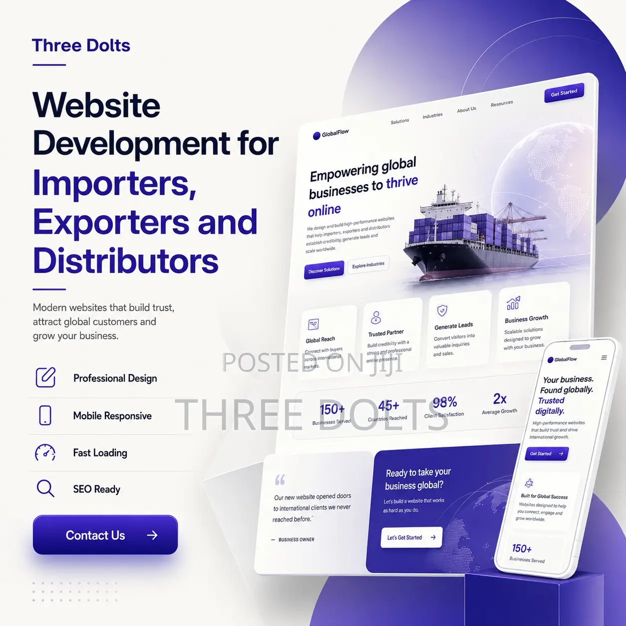 Website Development for Importers, Exporters and Distributors