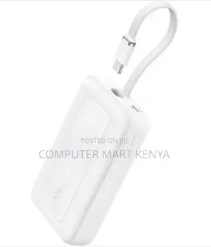 Anker ()mAh, 30W High Speed Power Bank Built in USB-C Cable(White)
