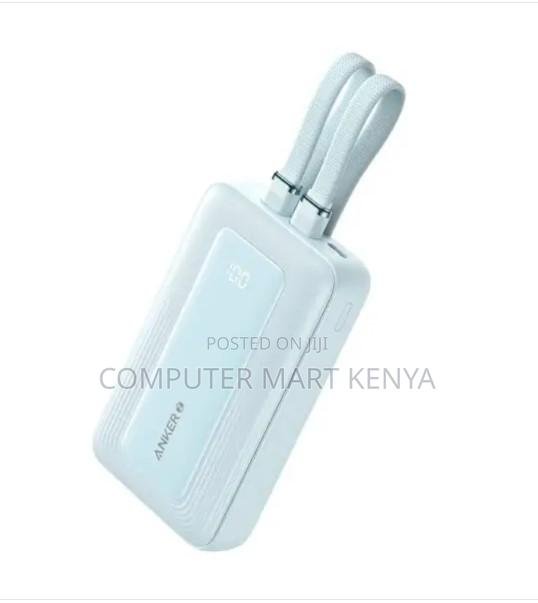 Anker Power Bank 30W Built-in USB-C Cable Blue