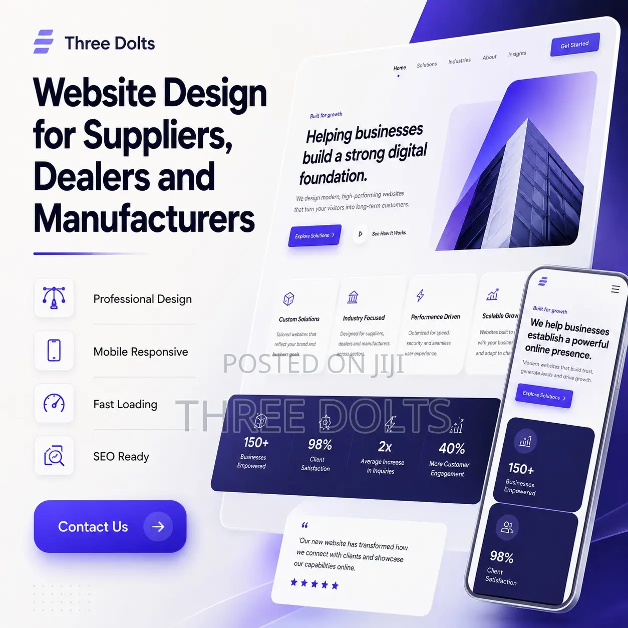 Website Design for Suppliers, Dealers and Manufacturers