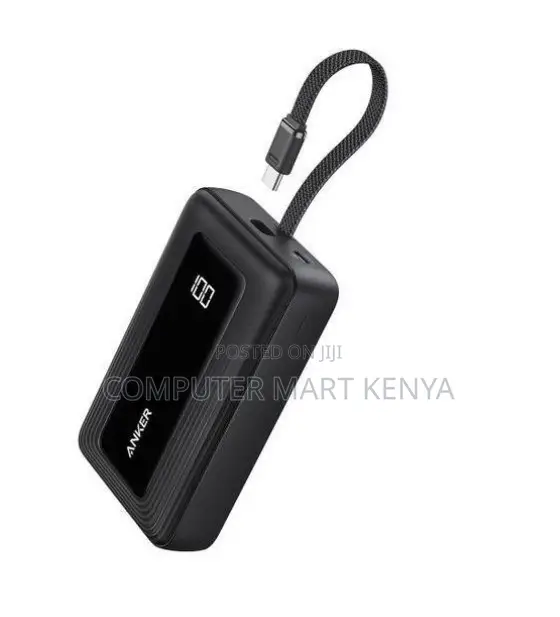 Anker 30W 10,000mAh High-Speed Power Bank Built-in USB-C Cable – Black