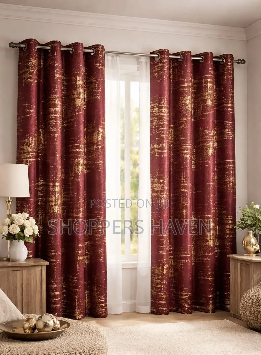 3 PC Curtains With Sheers