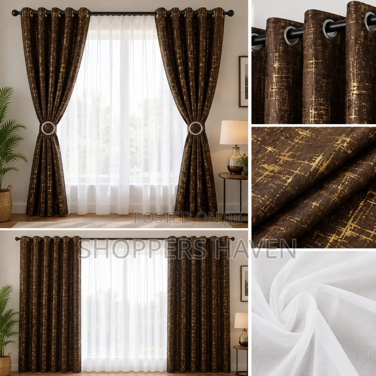 3 PC Curtains With Sheers